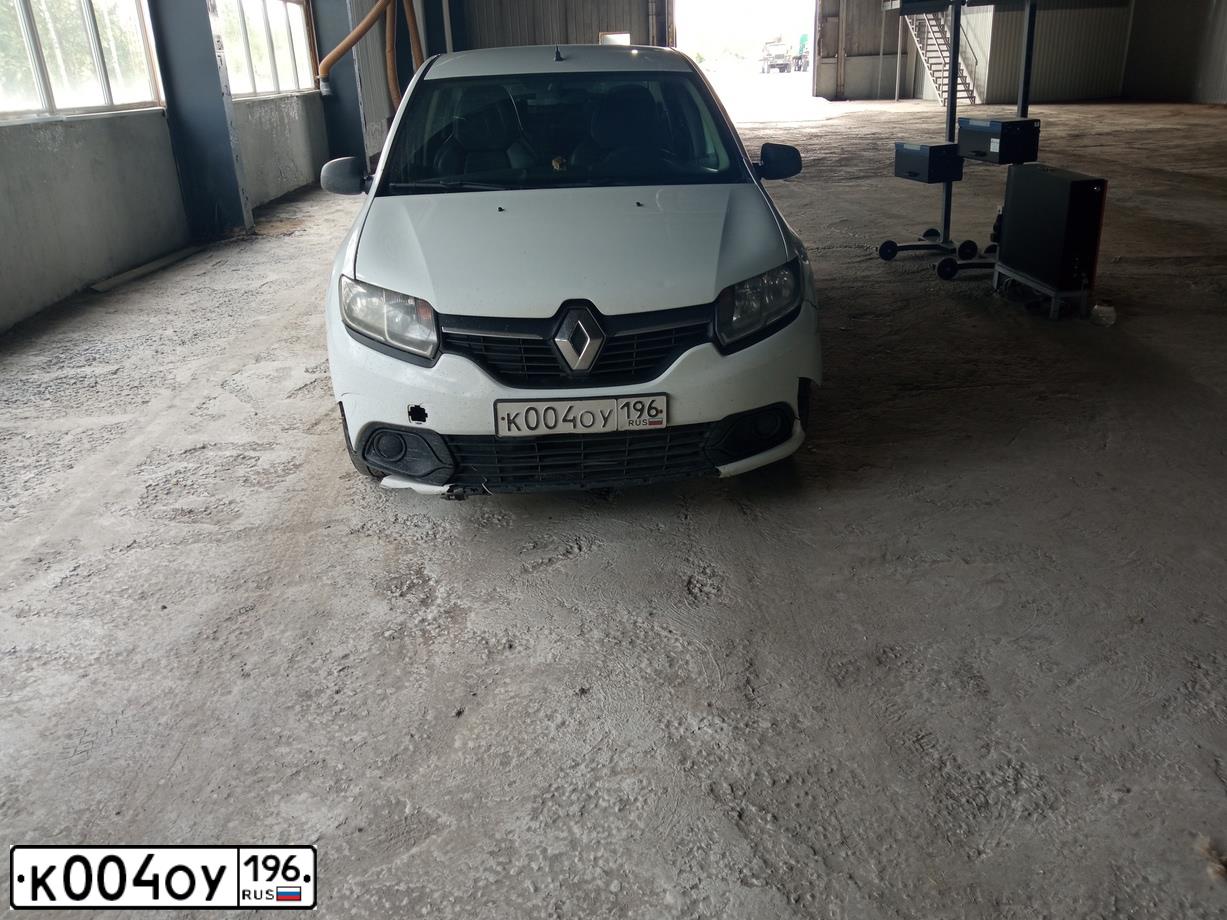 Фото автомобиля РЕНО ЛОГАН, 2018 — госномер В590АМ155. Цвет: Белый