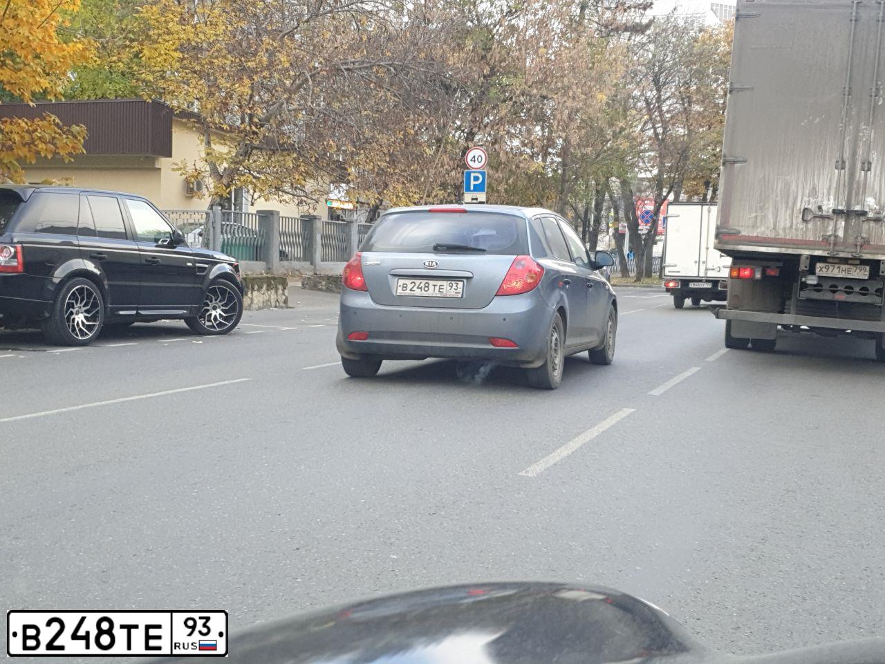 Фото автомобиля KIA CEE'D, 2007 — госномер В248ТЕ93. Цвет: синий