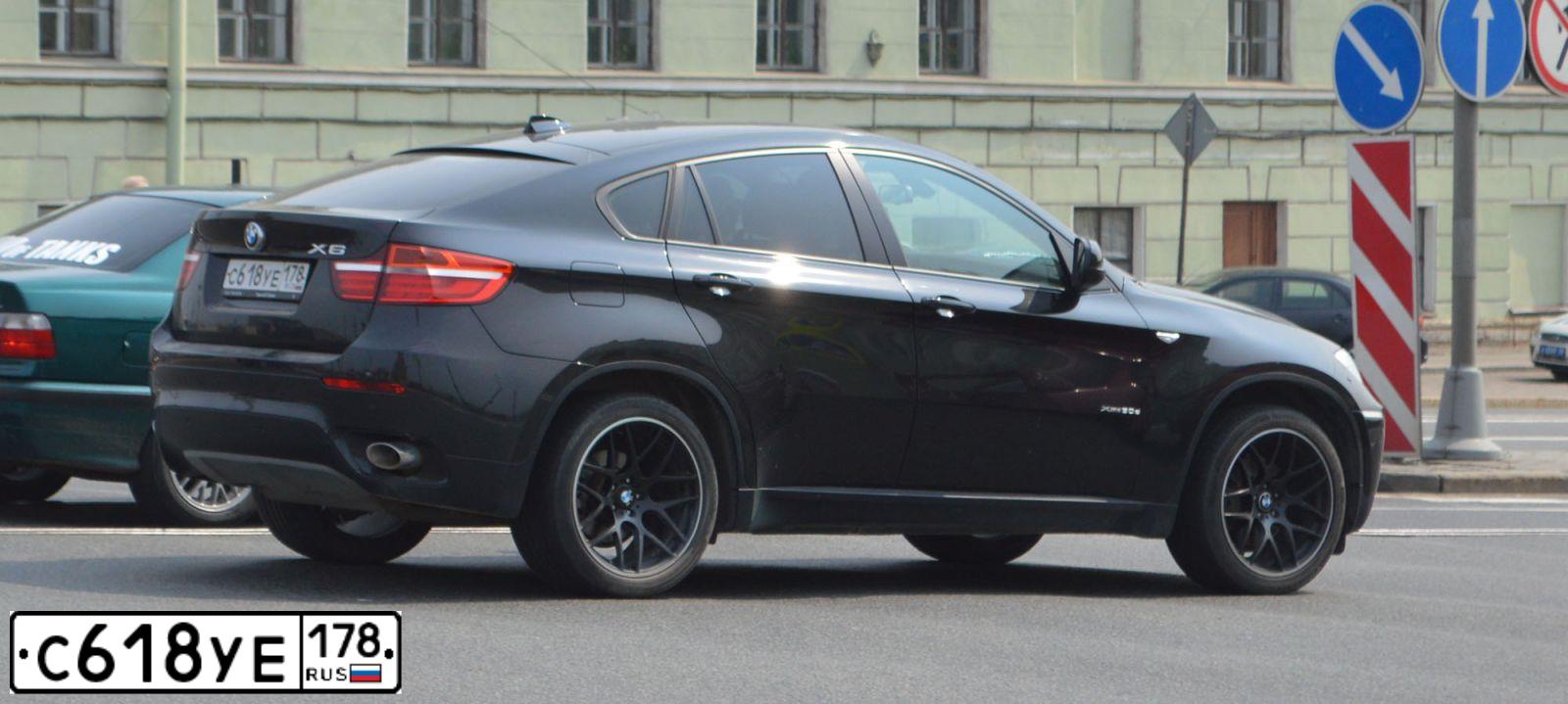 Фото автомобиля BMW X6, 2014 — госномер С618УЕ178. Цвет: ЧЕРНЫЙ