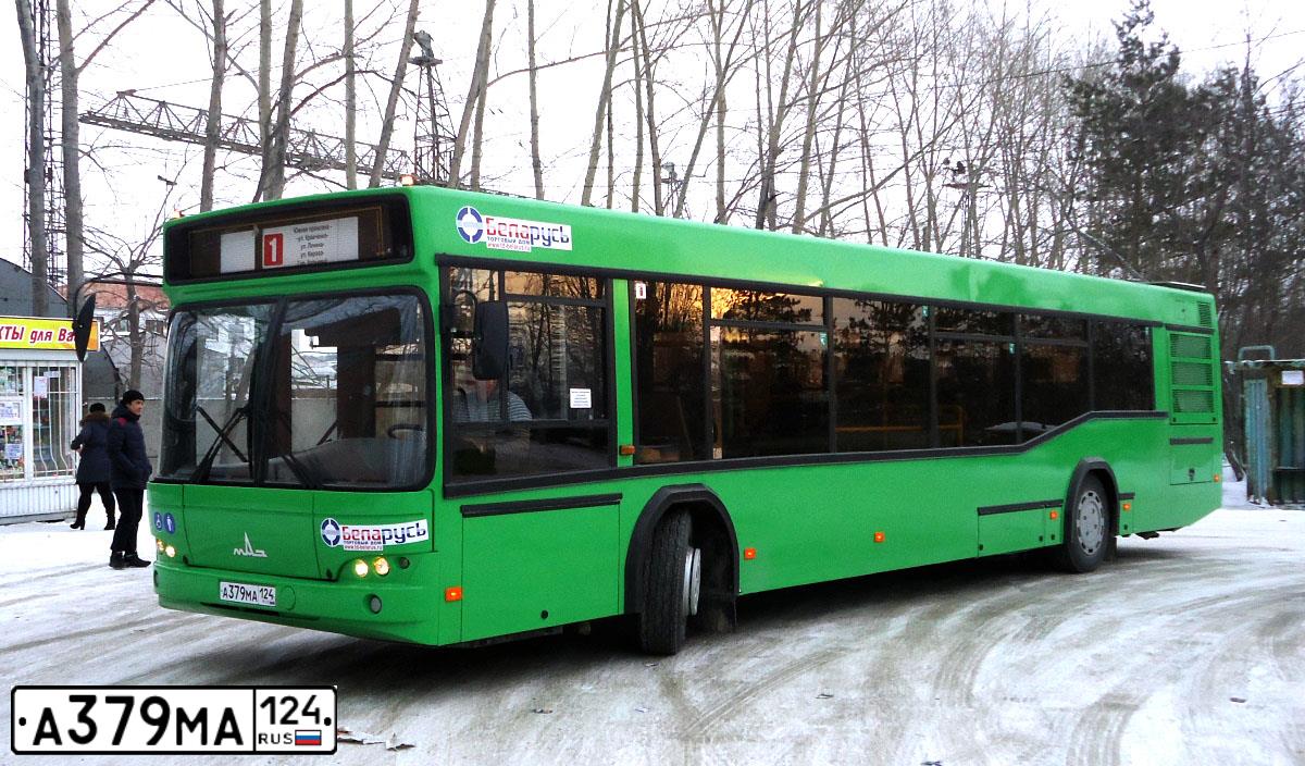 Фото автомобиля MAZ 103, 2013 — госномер А379МА124. Цвет: ЗЕЛЕНЫЙ