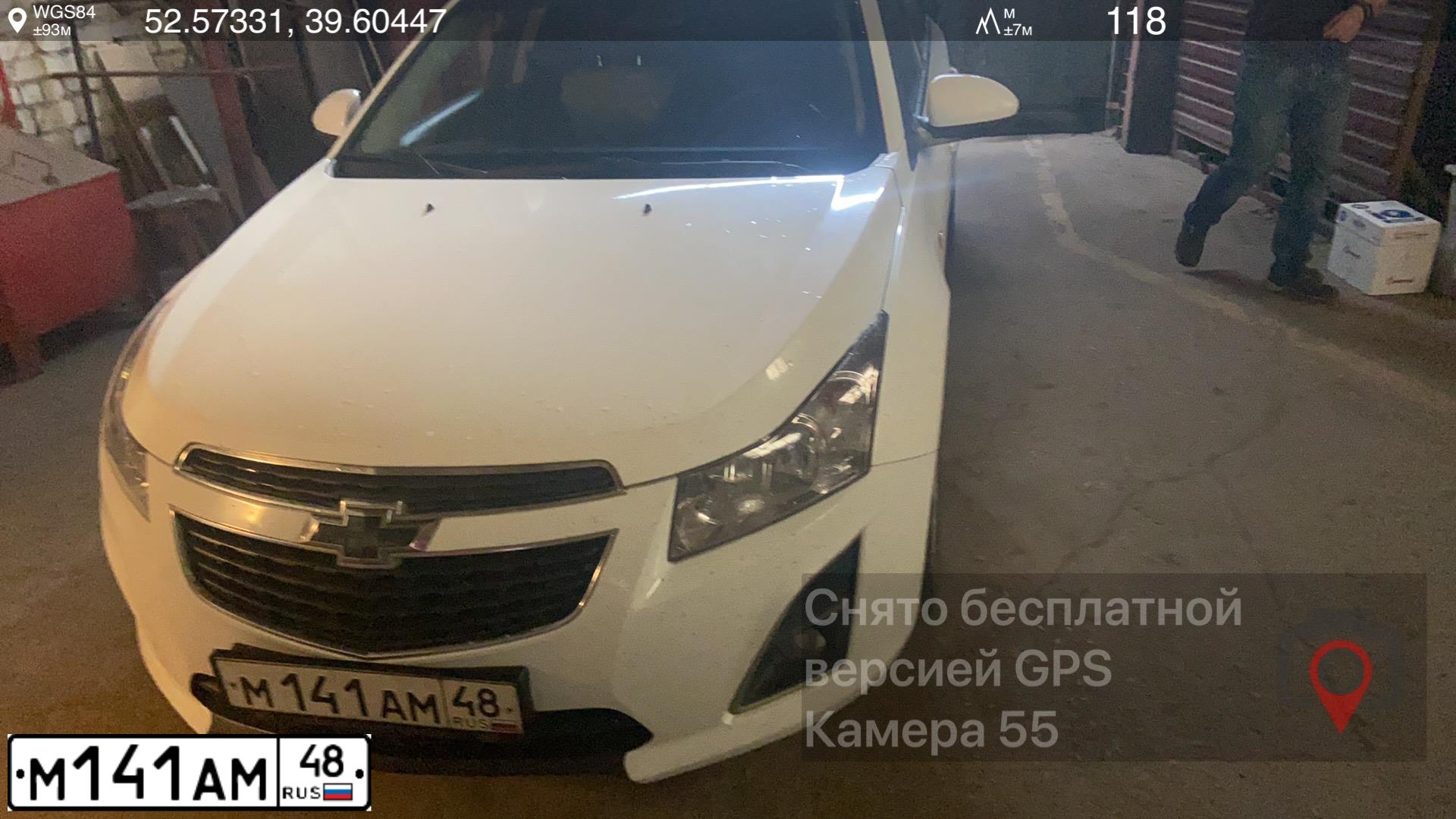 Фото автомобиля CHEVROLET CRUZE, 2013 — госномер М141АМ48. Цвет: Белый