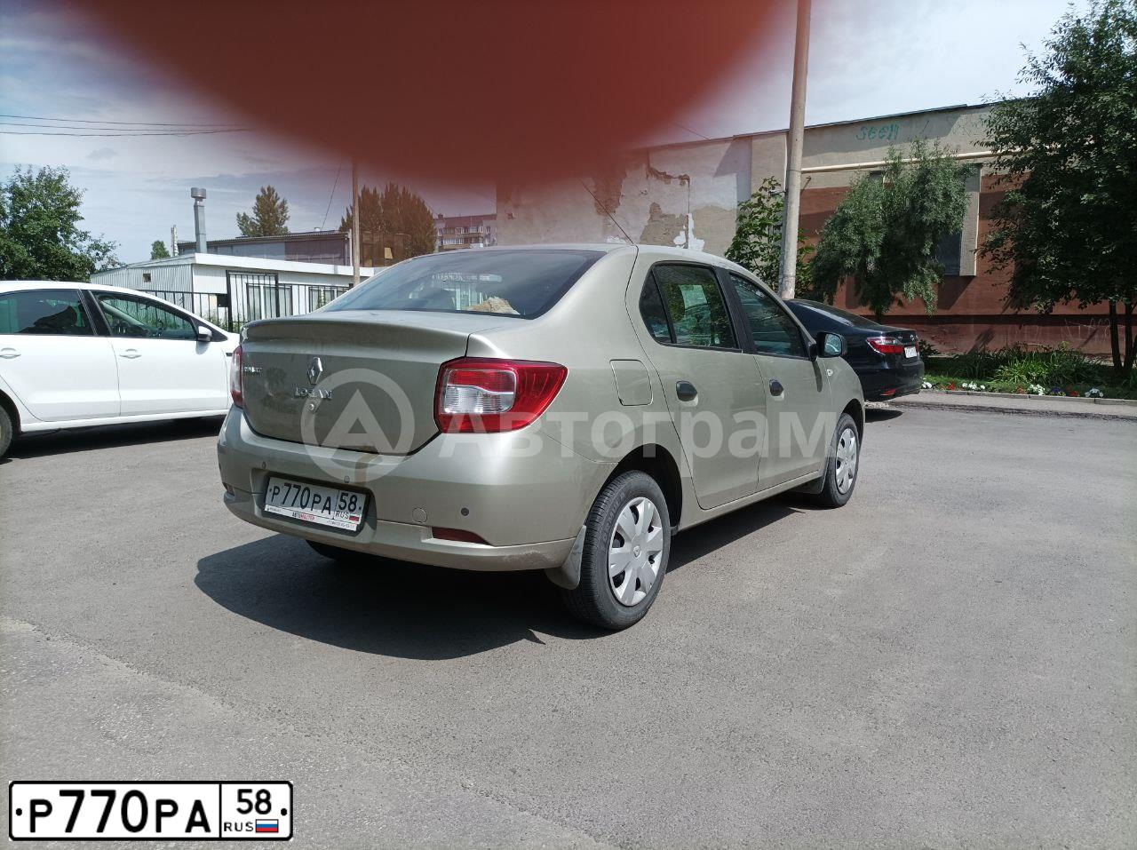 Фото автомобиля RENAULT LOGAN, 2018 — госномер Р770РА58. Цвет: БЕЖЕВЫЙ