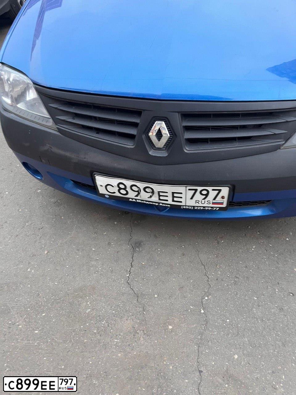 Фото автомобиля RENAULT LOGAN, 2008 — госномер С899ЕЕ797. Цвет: СИНИЙ МЕТАЛЛИК