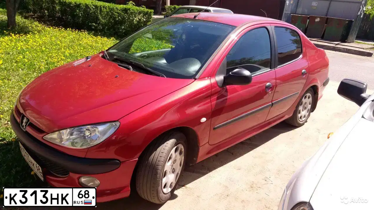 Фото автомобиля PEUGEOT 206, 2007 — госномер К313НК68. Цвет: Красный