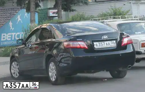 Фото автомобиля TOYOTA CAMRY, 2007 — госномер А357АА36. Цвет: ЧЕРНЫЙ