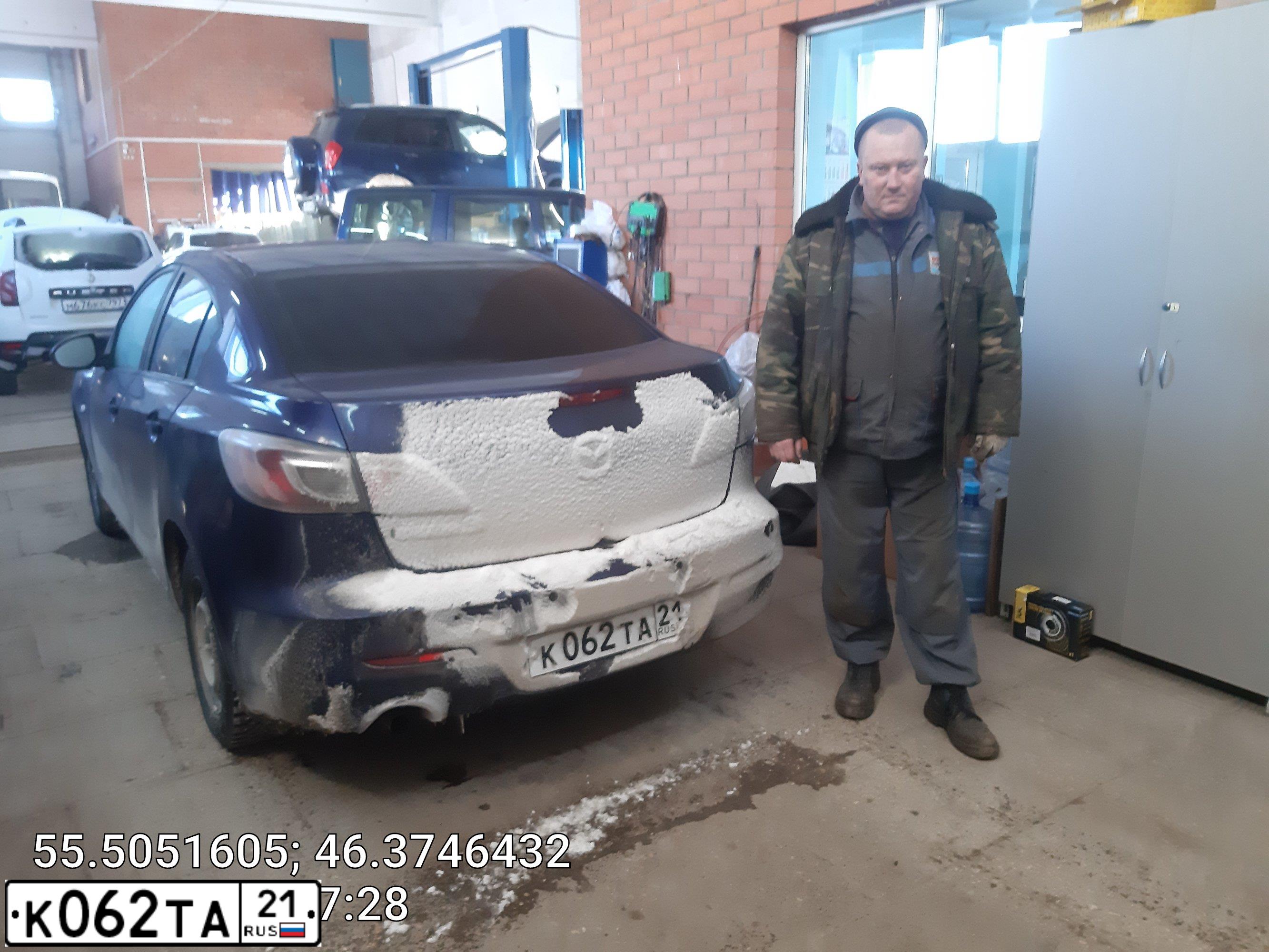 Фото автомобиля MAZDA 3, 2012 — госномер К062ТА21. Цвет: СИНИЙ