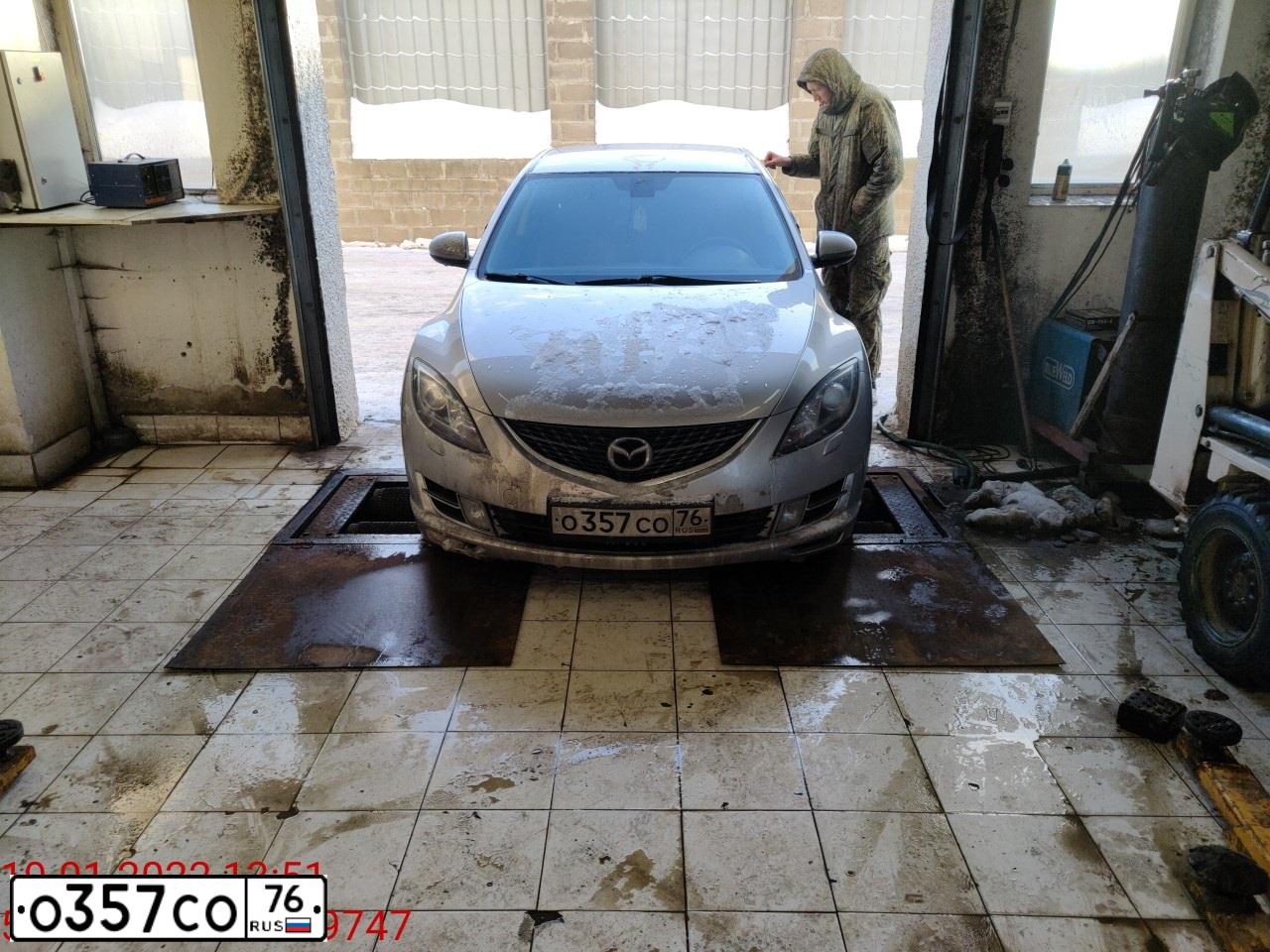 Фото автомобиля MAZDA 6, 2008 — госномер О357СО76. Цвет: Серебристый