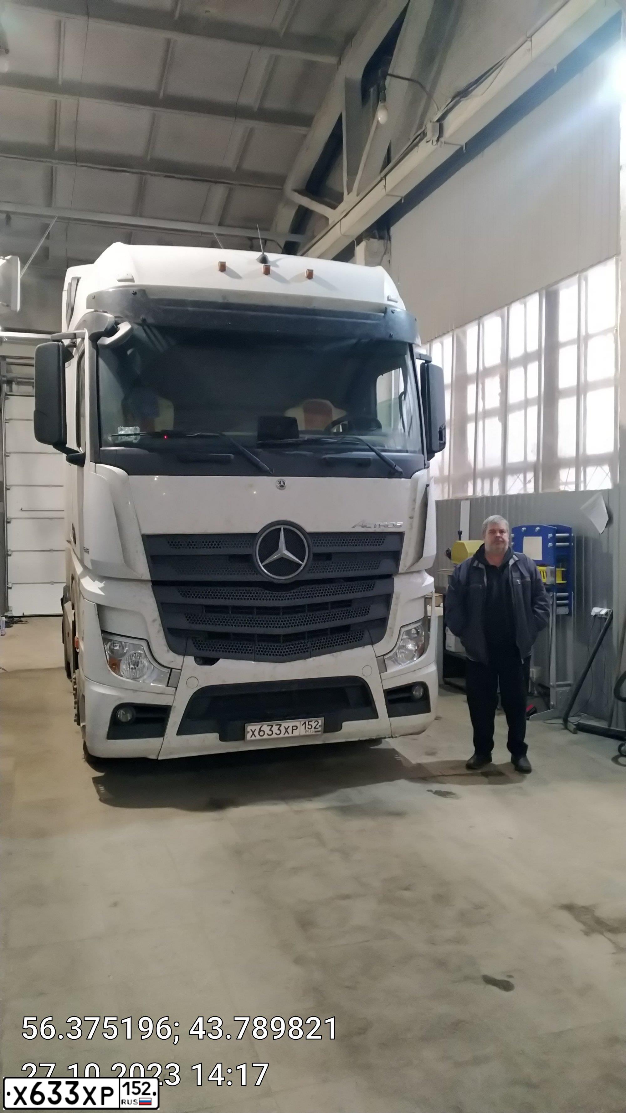 Фото автомобиля MERCEDES ACTROS, 2020 — госномер Х633ХР152. Цвет: БЕЛЫЙ