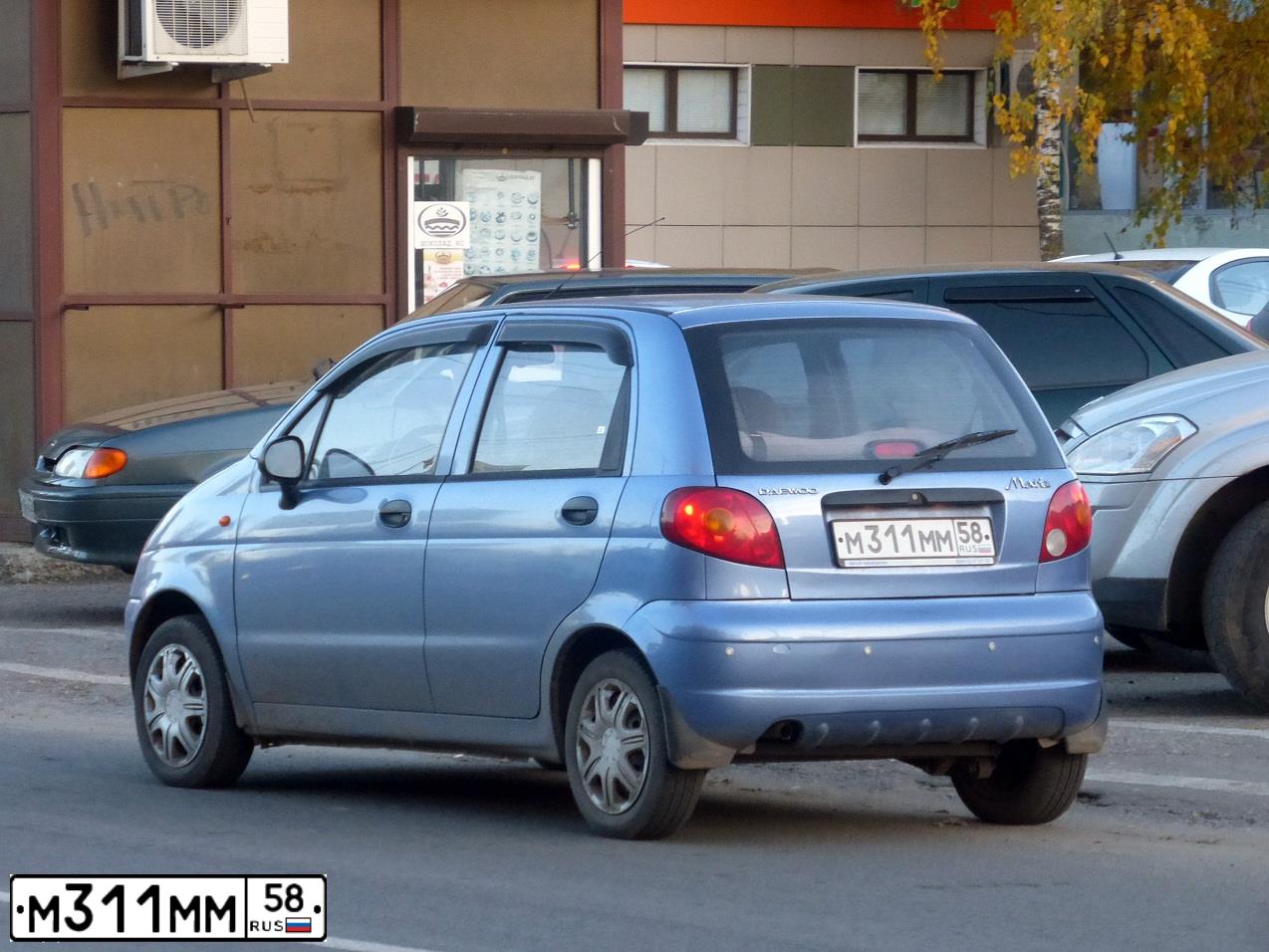Фото автомобиля DAEWOO O MATIZ, 2009 — госномер М311ММ58. Цвет: ВАСИЛЕК