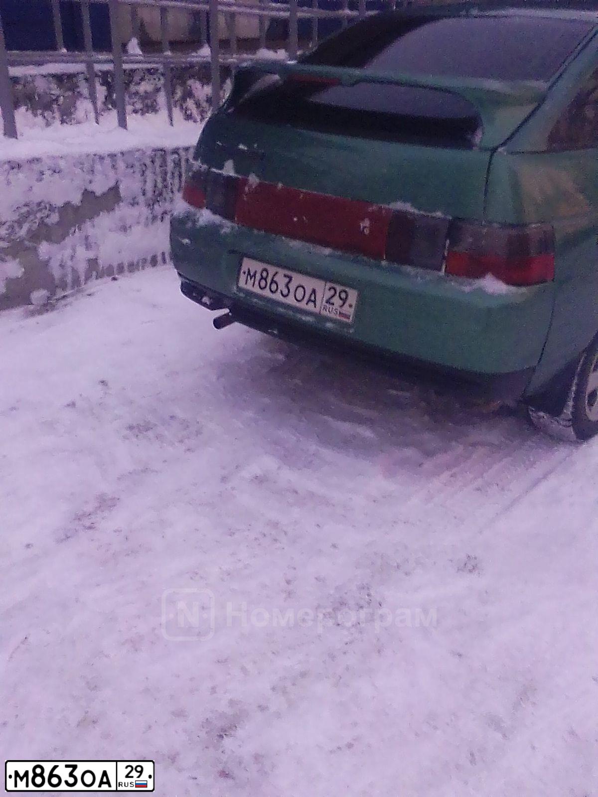 Фото автомобиля LADA 2112, 2002 — госномер М863ОА29. Цвет: ТЕМНО-ЗЕЛЕНЫЙ
