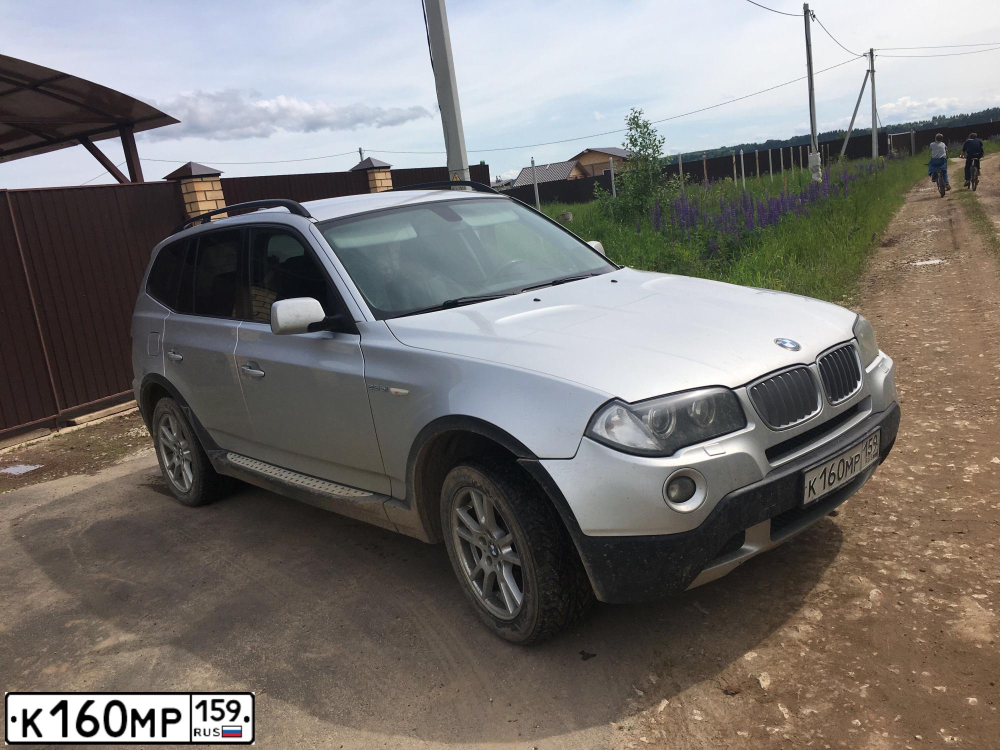 Фото автомобиля BMW X3, 2007 — госномер Н491НО159. Цвет: Серебристый