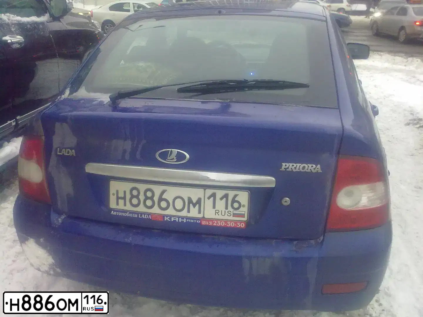 Фото автомобиля LADA 2172 PRIORA, 2011 — госномер Р304ТА43. Цвет: синий
