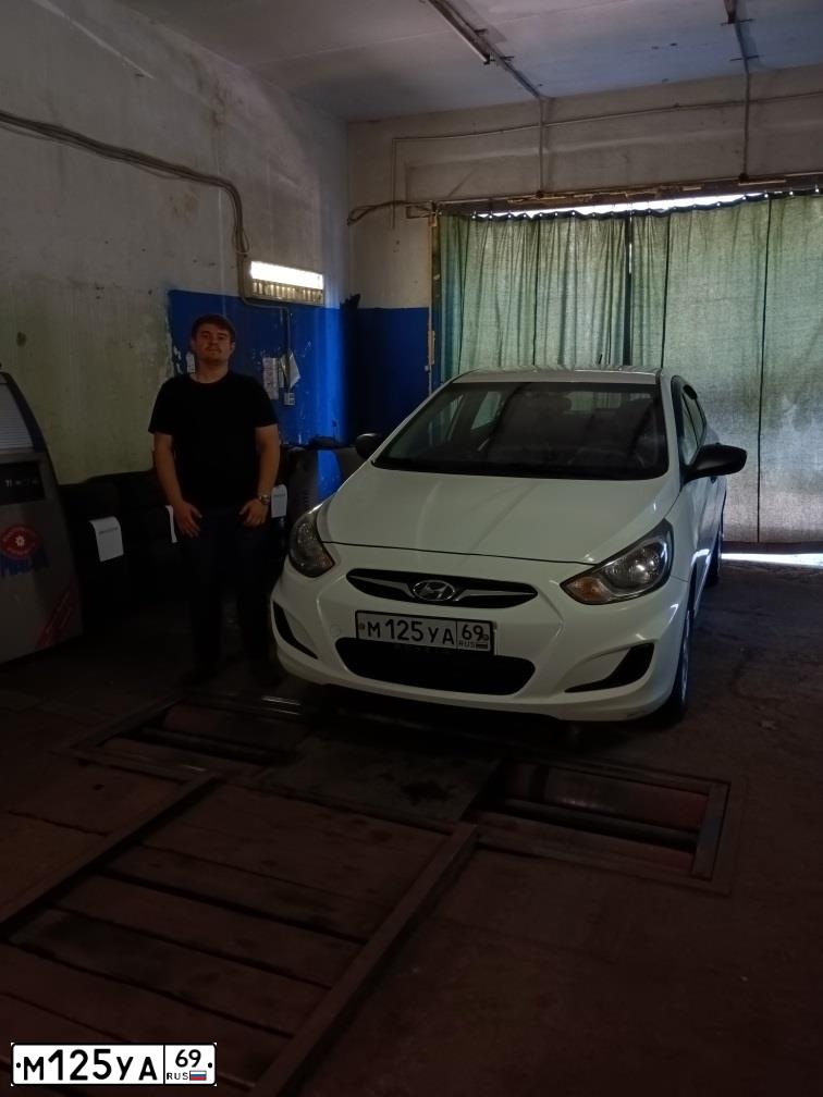 Фото автомобиля HYUNDAI SOLARIS, 2012 — госномер М125УА69. Цвет: Белый