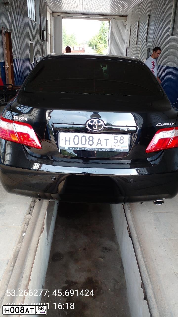 Фото автомобиля TOYOTA CAMRY, 2007 — госномер С812УМ58. Цвет: ЧЕРНЫЙ