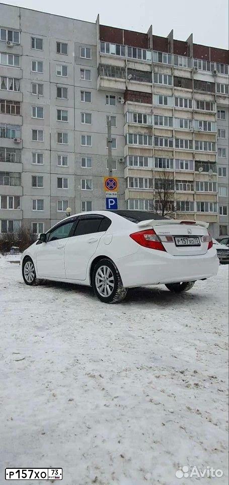 Фото автомобиля HONDA CIVIC, 2012 — госномер С663ХМ73. Цвет: Белый
