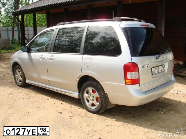 Фото автомобиля MAZDA MPV, 2001 — госномер В560ВМ198. Цвет: Серебристый