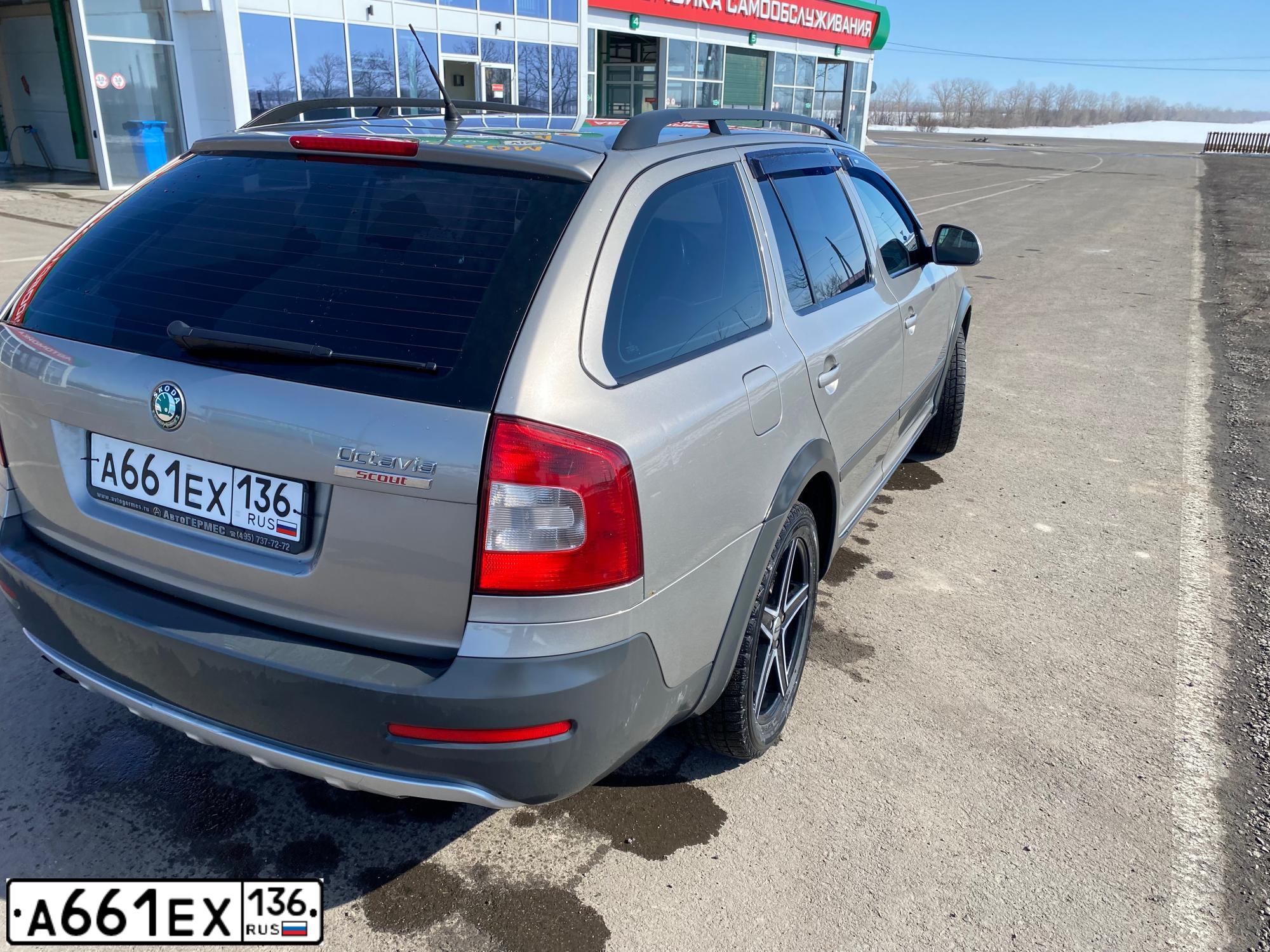 Фото автомобиля SKODA OCTAVIA, 2011 — госномер А661ЕХ136. Цвет: СЕРЫЙ