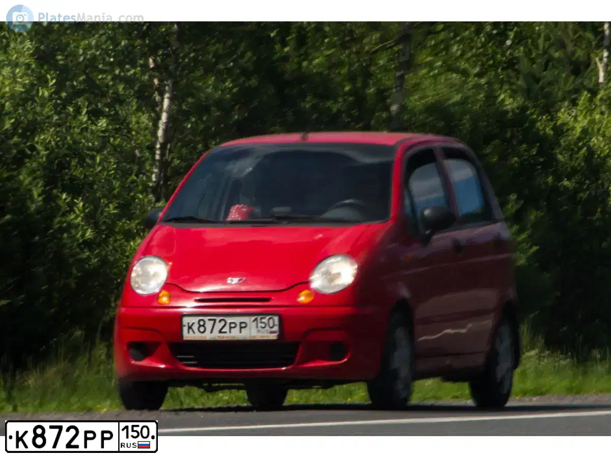 Фото автомобиля DAEWOO MATIZ, 2005 — госномер К872РР150. Цвет: КРАСНЫЙ