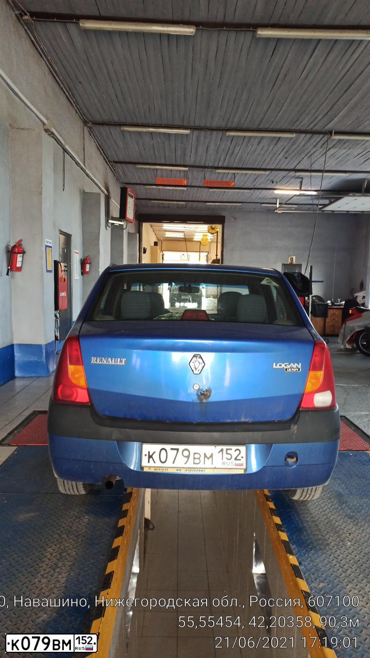 Фото автомобиля RENAULT LOGAN, 2006 — госномер М791СТ33. Цвет: СИНИЙ