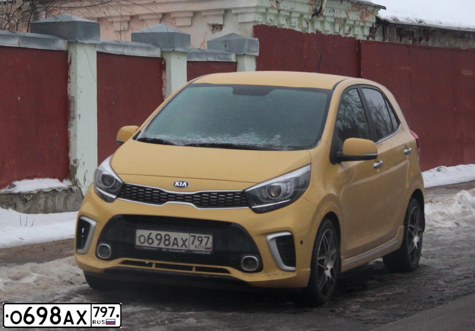 Фото автомобиля KIA PICANTO / MORNING, 2020 — госномер А969НР147. Цвет: ЖЕЛТЫЙ