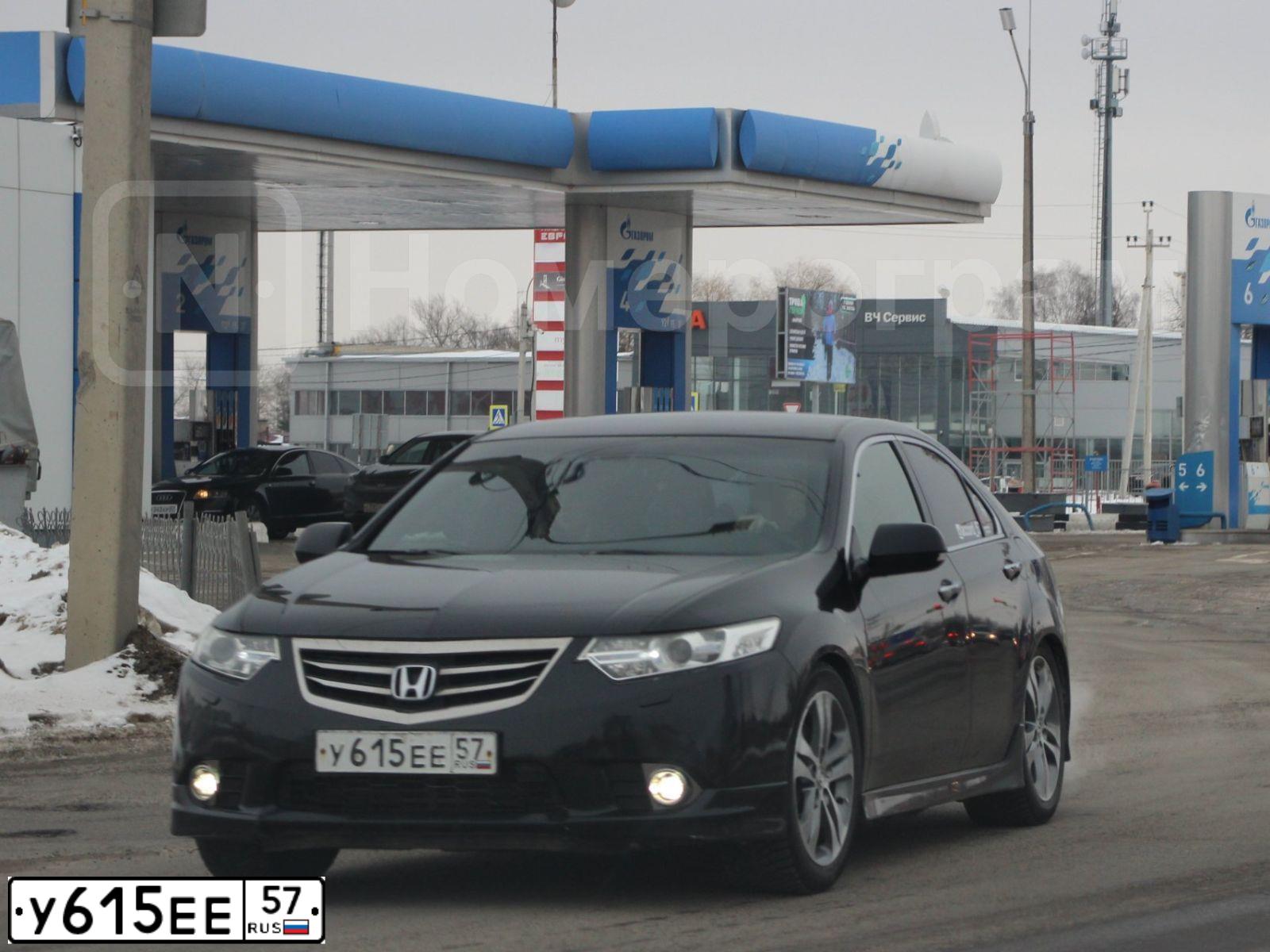 Фото автомобиля HONDA ACCORD, 2011 — госномер У615ЕЕ57. Цвет: ЧЕРНЫЙ