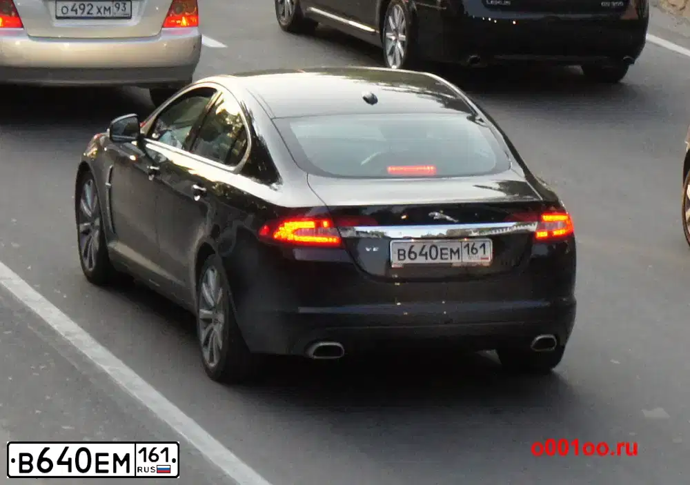 Фото автомобиля JAGUAR XF-SERIE, 2008 — госномер В640ЕМ161. Цвет: ЧЕРНЫЙ