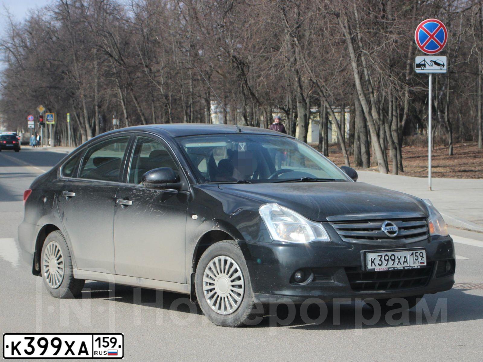 Фото автомобиля NISSAN ALMERA /AVTOVAZ/, 2017 — госномер К399ХА159. Цвет: ЧЕРНЫЙ