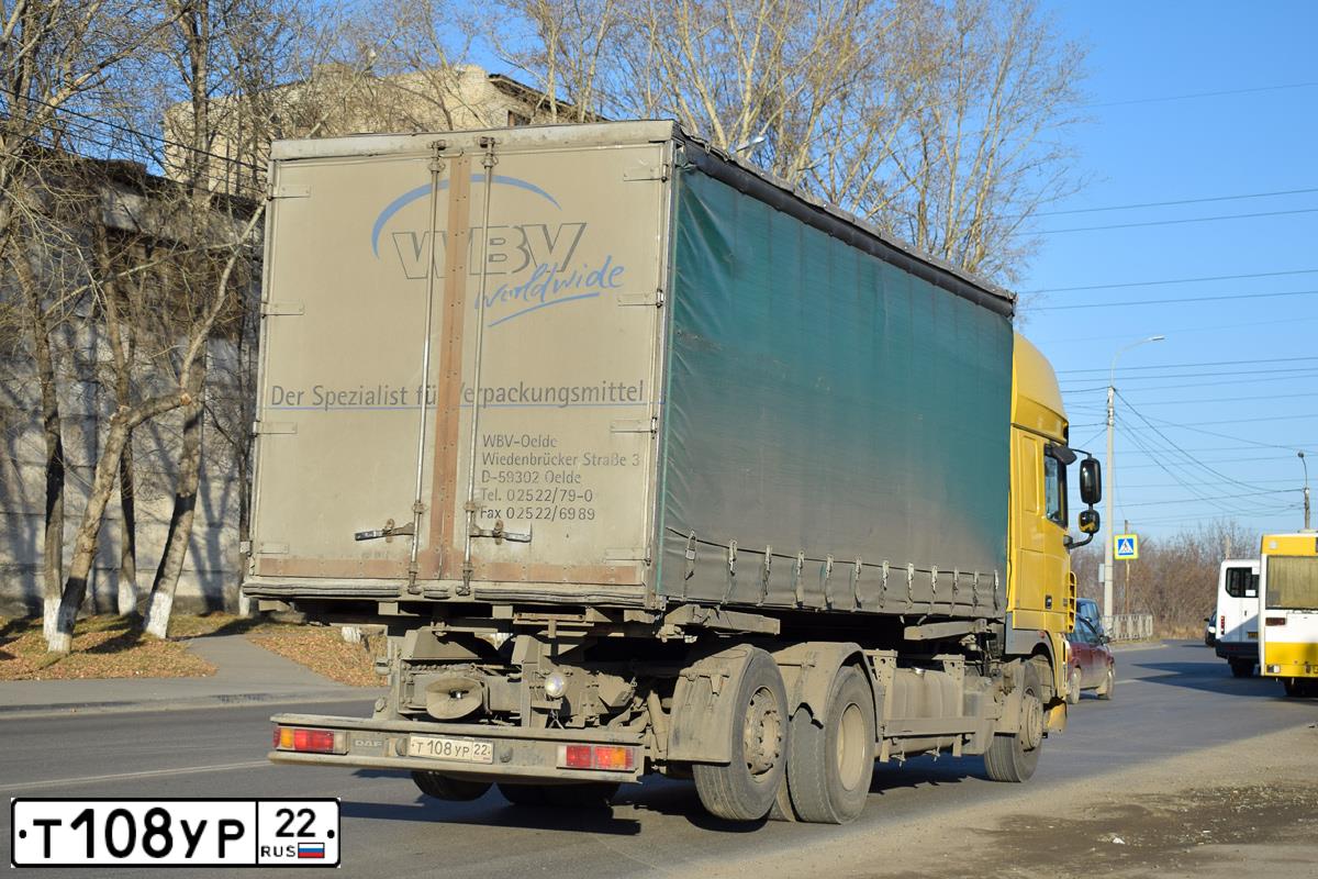 Фото автомобиля ДАФ XF 105.410, 2010 — госномер В113СО125. Цвет: ЖЕЛТЫЙ