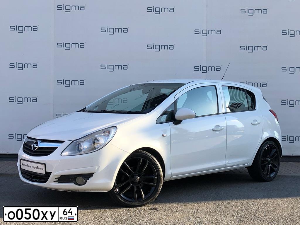 Фото автомобиля OPEL CORSA, 2010 — госномер О050ХУ64. Цвет: Белый