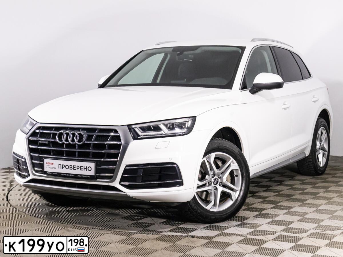 Фото автомобиля AUDI Q5, 2018 — госномер К199УО198. Цвет: Белый