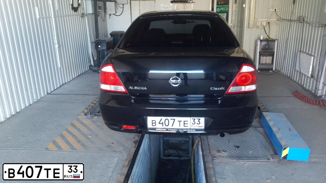 Фото автомобиля NISSAN ALMERA, 2008 — госномер В407ТЕ33. Цвет: ЧЕРНЫЙ
