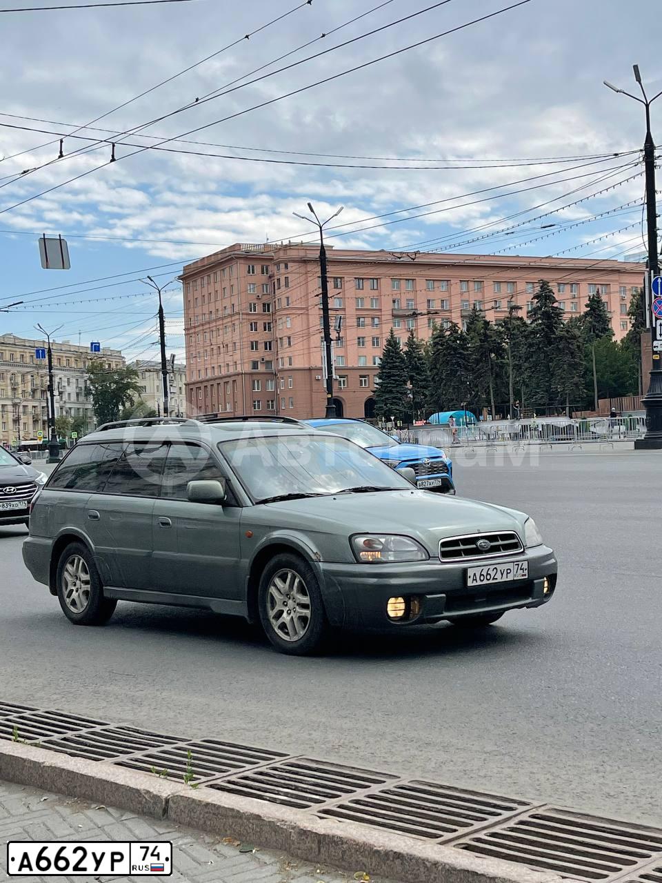 Фото автомобиля SUBARU OUTBACK, 2002 — госномер А662УР74. Цвет: ЗЕЛЕНЫЙ