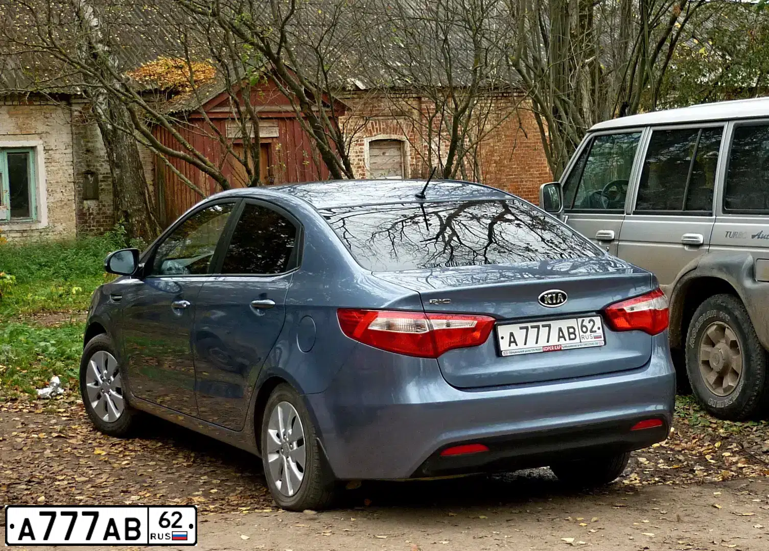 Фото автомобиля KIA RIO, 2012 — госномер А777АВ62. Цвет: ГОЛУБОЙ