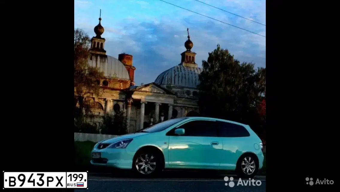 Фото автомобиля HONDA CIVIC, 2002 — госномер К077НК799. Цвет: ГОЛУБОЙ