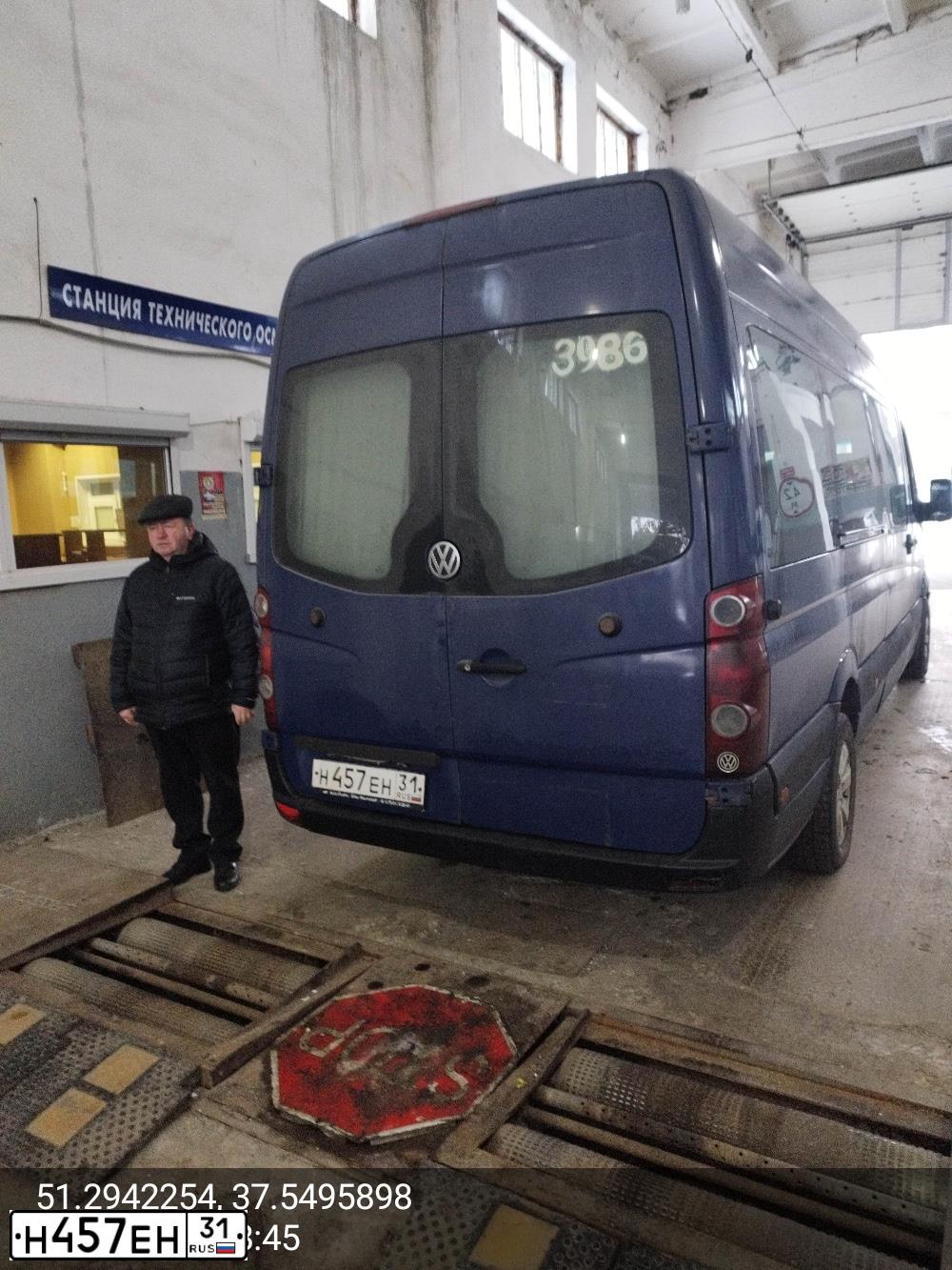Фото автомобиля VOLKSWAGEN CRAFTER, 2009 — госномер Н457ЕН31. Цвет: синий
