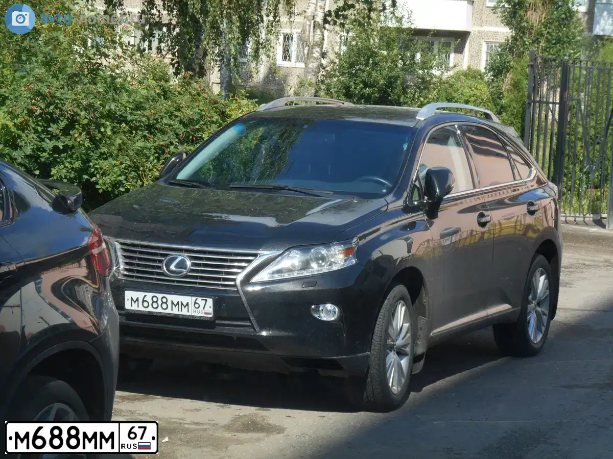 Фото автомобиля LEXUS RX, 2013 — госномер А778ТУ67. Цвет: ЧЕРНЫЙ
