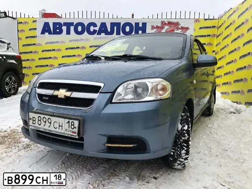 Фото автомобиля CHEVROLET AVEO, 2007 — госномер Р578ВТ18. Цвет: голубой