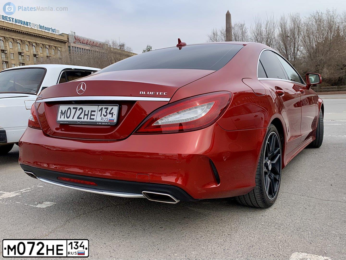 Фото автомобиля MERCEDES CLS-KLASSE, 2014 — госномер М072НЕ134. Цвет: Красный