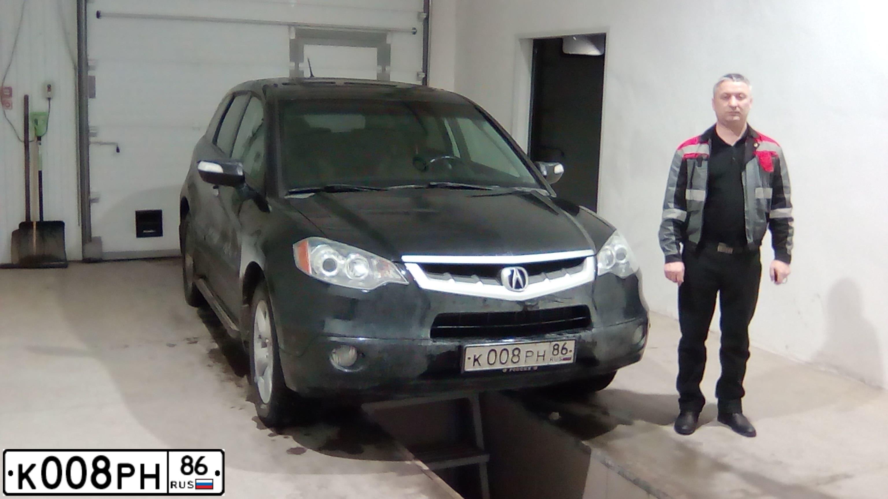 Фото автомобиля ACURA RDX, 2007 — госномер К008РН86. Цвет: ЧЕРНЫЙ