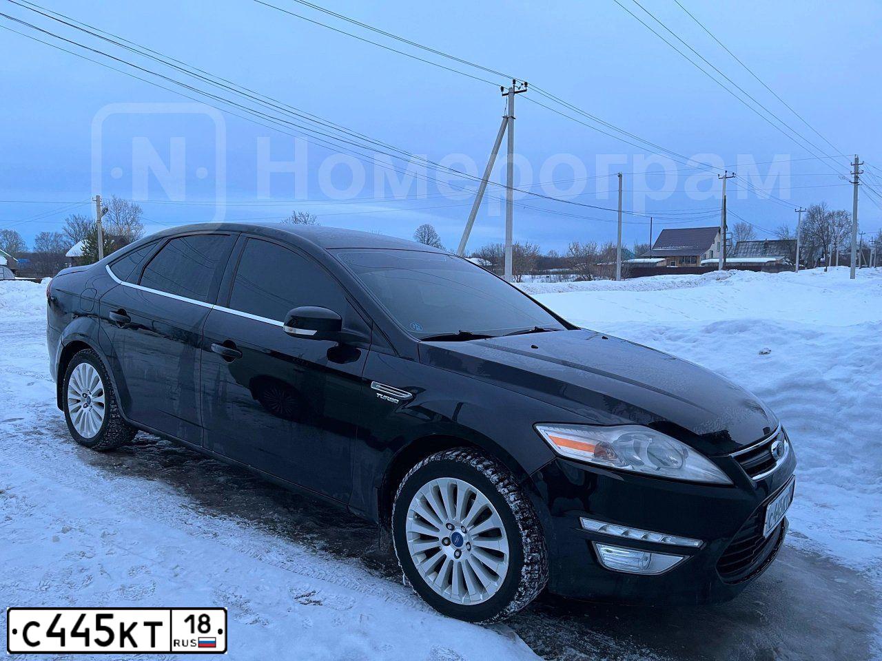 Фото автомобиля FORD MONDEO, 2011 — госномер С445КТ18. Цвет: ЧЕРНЫЙ