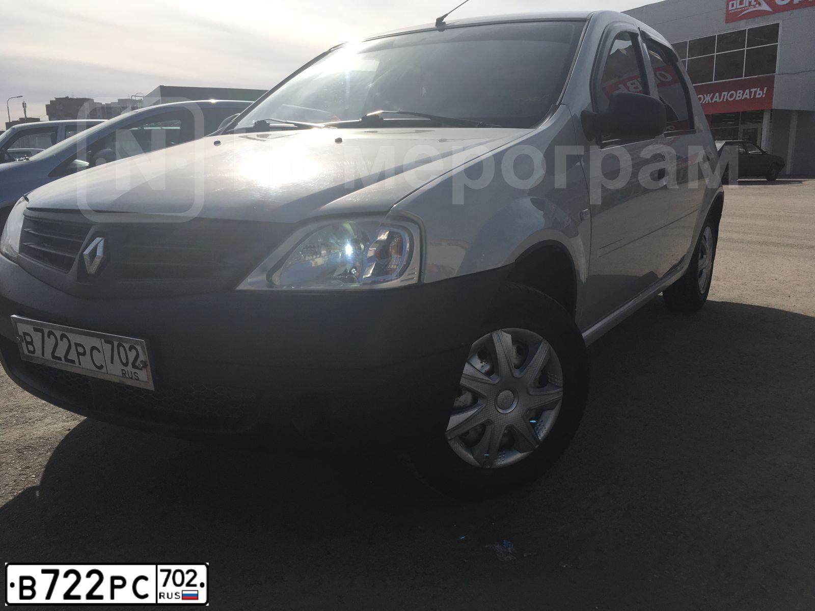 Фото автомобиля RENAULT LOGAN, 2008 — госномер В722РС702. Цвет: СЕРЫЙ