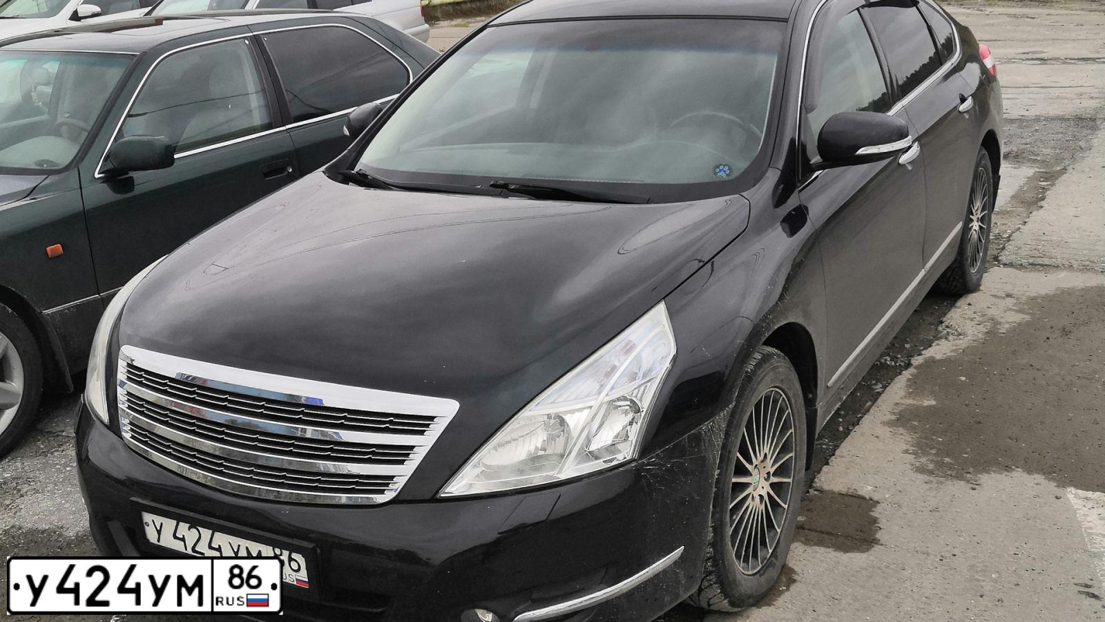 Фото автомобиля NISSAN TEANA, 2008 — госномер У990УА72. Цвет: ЧЕРНЫЙ