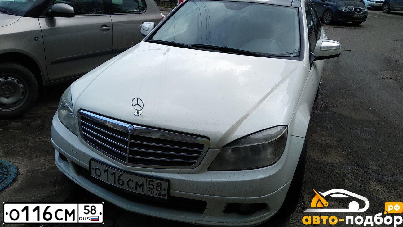 Фото автомобиля MERCEDES C-KLASSE, 2008 — госномер Е574РР198. Цвет: Белый