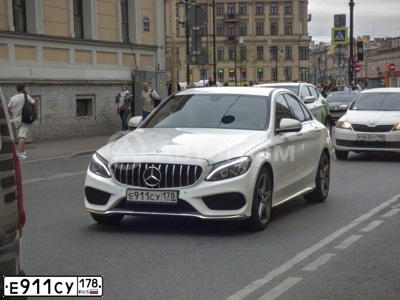Фото автомобиля MERCEDES C-KLASSE, 2014 — госномер Н078АУ35. Цвет: Белый