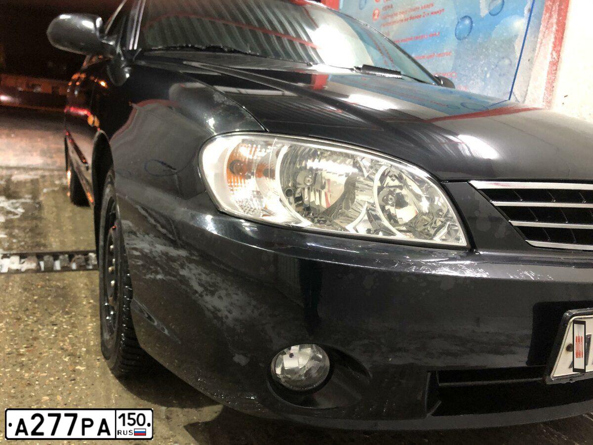 Фото автомобиля KIA SPECTRA, 2008 — госномер А277РА150. Цвет: ЧЕРНЫЙ