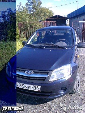 Фото автомобиля LADA 2190 GRANTA, 2012 — госномер У356ЕР96. Цвет: Серо-Синий