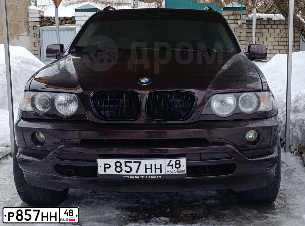 Фото автомобиля BMW X5, 2002 — госномер Р857НН48. Цвет: БОРДОВЫЙ