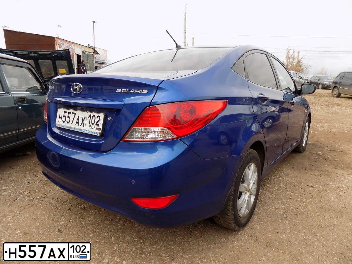 Фото автомобиля HYUNDAI SOLARIS, 2011 — госномер А843РУ155. Цвет: ТЕМНО СИНИЙ