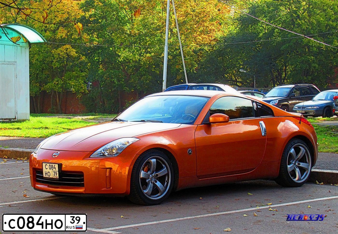 Фото автомобиля NISSAN 350 Z, 2006 — госномер С084НО39. Цвет: Оранжевый