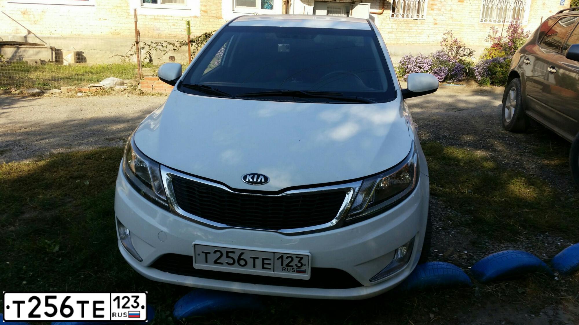Фото автомобиля KIA RIO, 2014 — госномер Т256ТЕ123. Цвет: Белый
